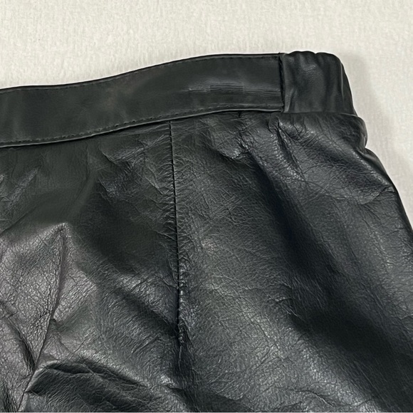 Jacqueline Ferrar Genuine Leather Skirt Women's 14P Black Vintage Slit Lined - Picture 13 of 17